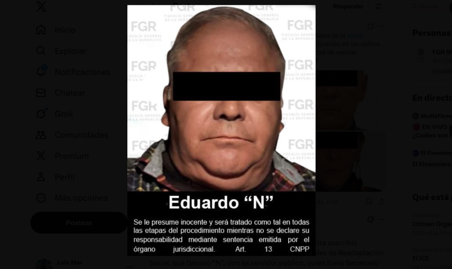 Cae otro exfuncionario por operar recursos ilícitos para García Luna