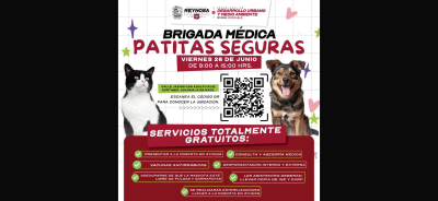 Invita Alcalde Carlos Peña Ortiz a la Brigada Médica Veterinaria Patitas Seguras en la 10 de Mayo
