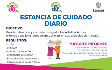 Invita DIF Reynosa a Estancia de Cuidad Diarios”