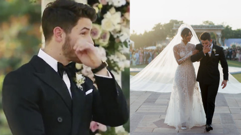 Nick Jonas soltó una lágrima en el altar al ver a Priyanka