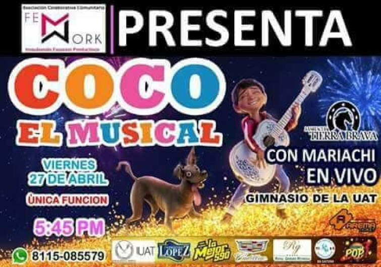Coco el musical se presentará con causa en Reynosa