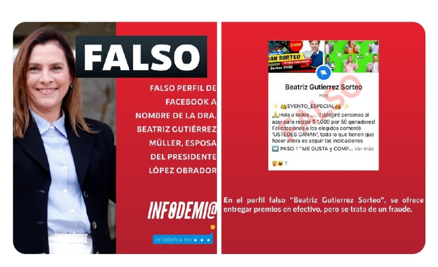 Gutiérrez Müller denuncia cuenta falsa a su nombre 