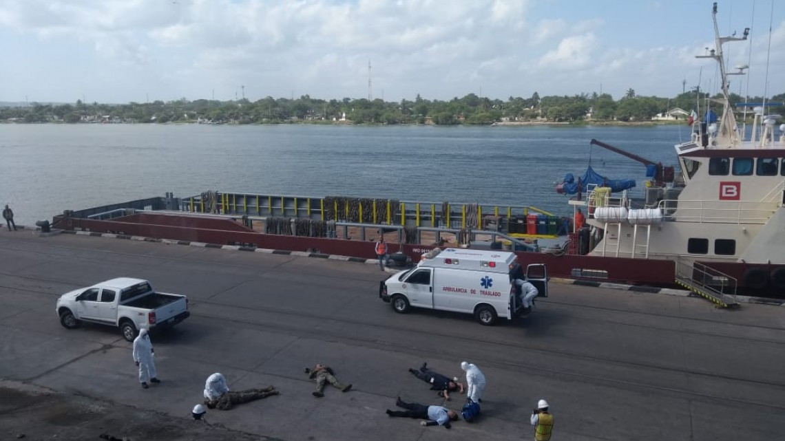 Realiza MARINA ejercicio de protección marítima y portuaria en Tampico