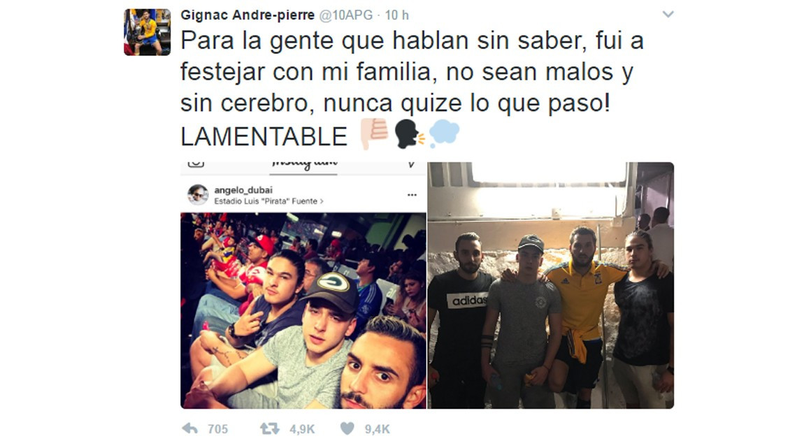 Gignac contesta a cuestionamiento de usuario en Twitter