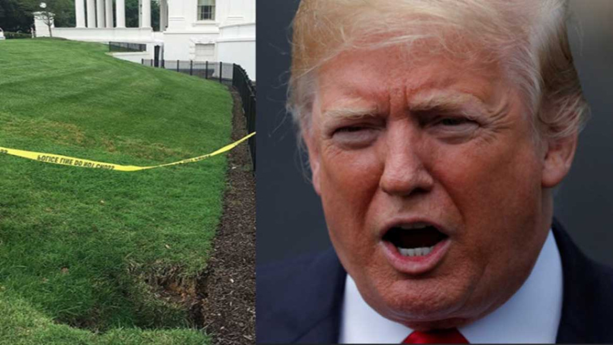 El agujero en césped de la Casa Blanca que se hizo viral