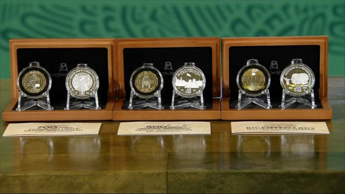 Presenta Secretaría de Economía 6 monedas conmemorativas 