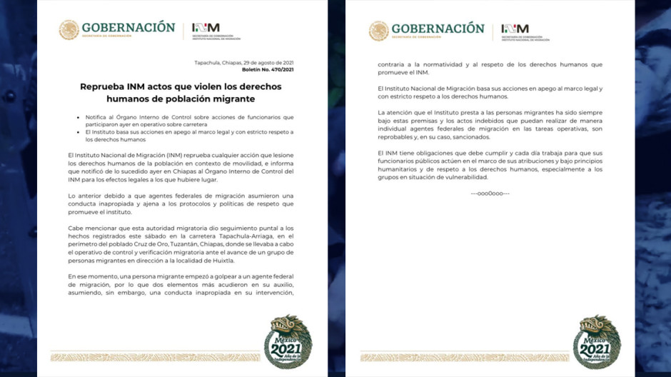 Indigna agresión de agente de migración a migrante en Chiapas; INM condena los hechos