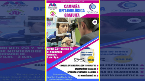 Realizarán en Miguel Alemán campaña oftalmológica