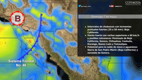 Prevalecerá ambiente frío y vientos fuertes en el noroeste y norte del país