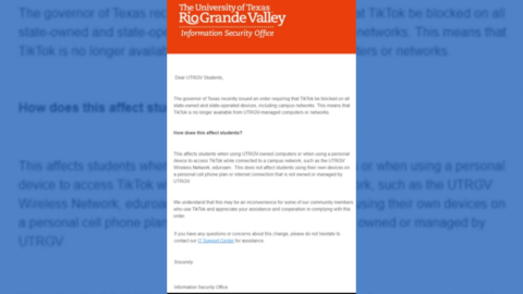 UTRGV prohíbe el acceso de TikTok en la red de la universidad