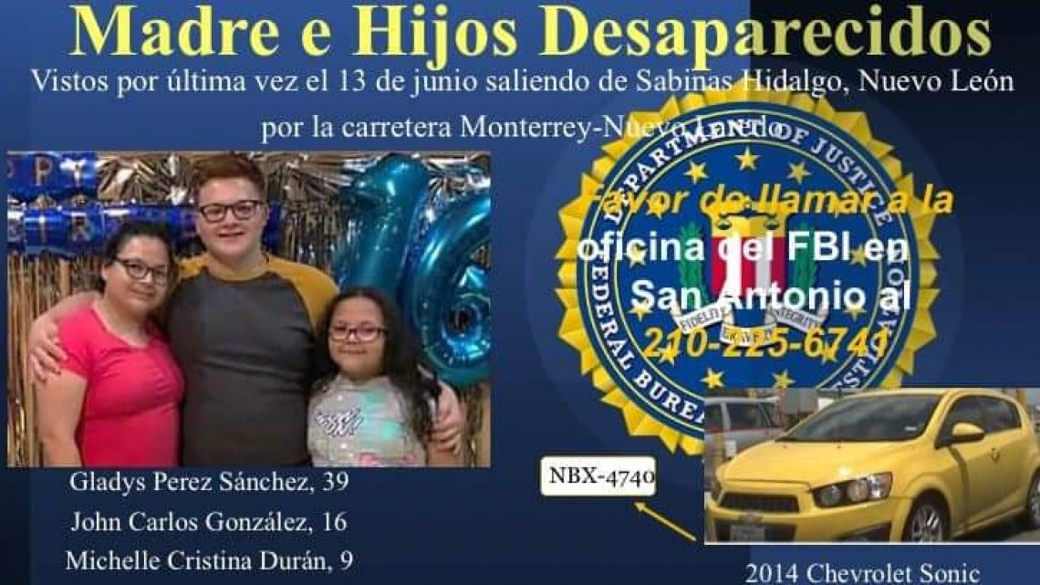 Localizan sin vida a familia de Texas desaparecida en carretera Nuevo Laredo