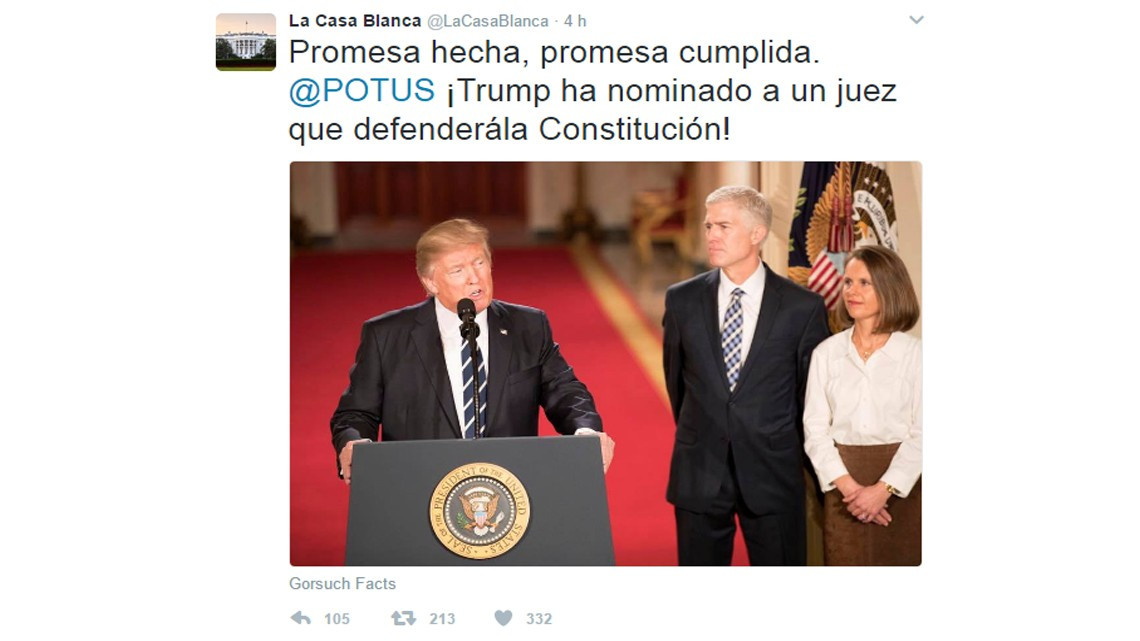 Casa Blanca reactiva su cuenta de Twitter en español