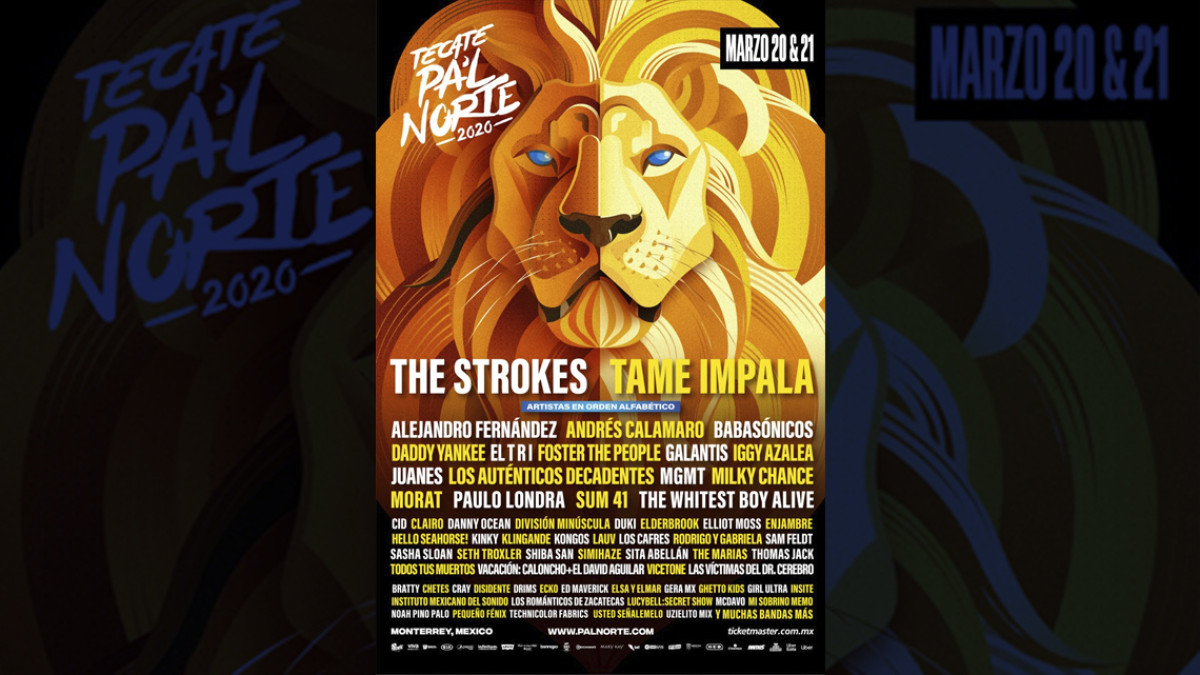 Revelan el line up de Tecate Pa’l Norte 2020