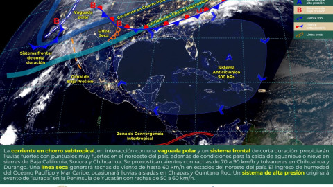 Prevén lluvias puntuales al noroeste del país