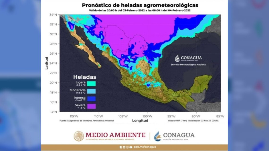 Entérate en que estados las temperaturas bajarán a -3 grados