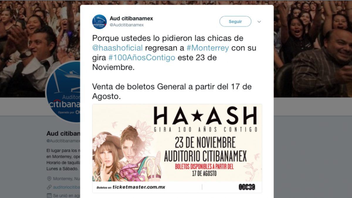 Ha*Ash regresa a Monterrey con su gira “100 años contigo”
