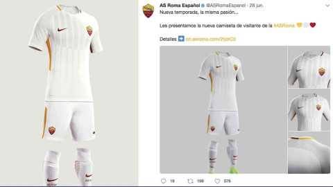 El nuevo uniforme de la Roma 