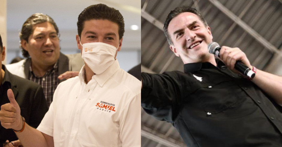 Samuel García y Adrián de la Garza se proclaman ganadores a la gubernatura de N.L.