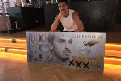 Zlatan Ibrahimović, inmortalizado en billete sueco
