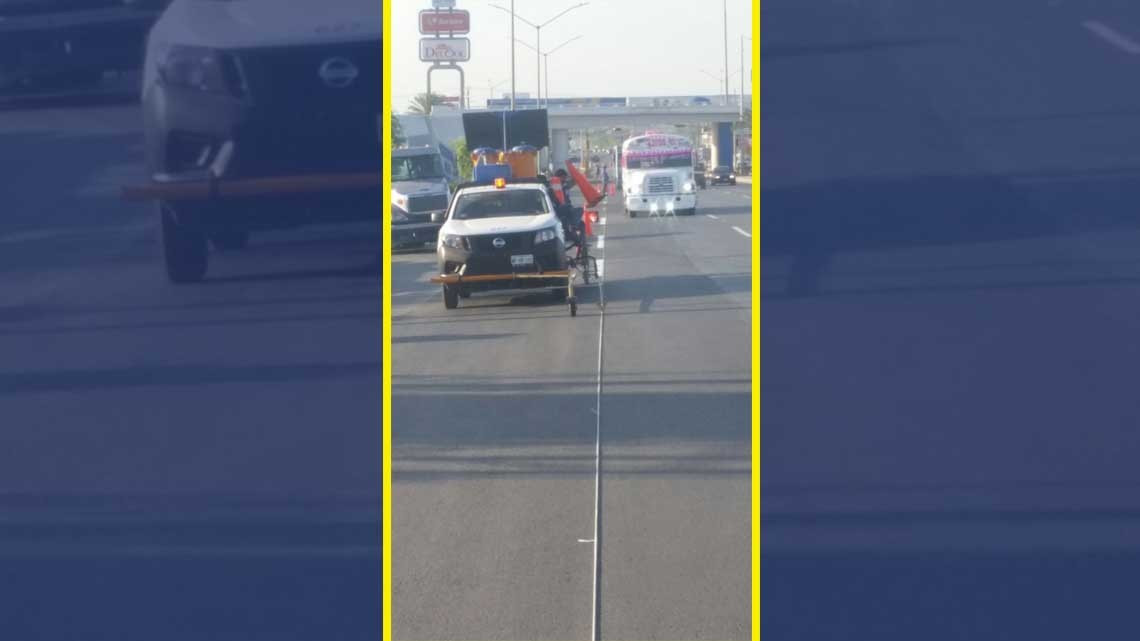 Continúa repintado de lineas de tráfico en bulevar Morelos