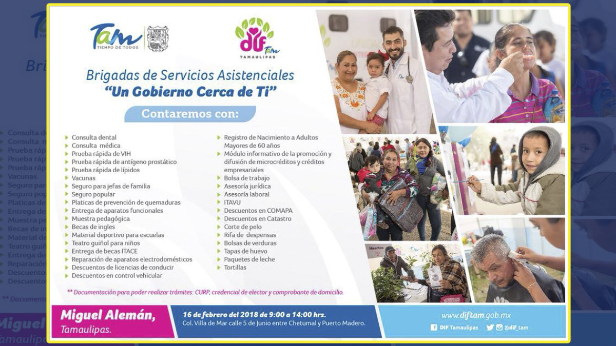 Llevará DIF Tamaulipas  “Un Gobierno Cerca de Ti” a Miguel Alemán