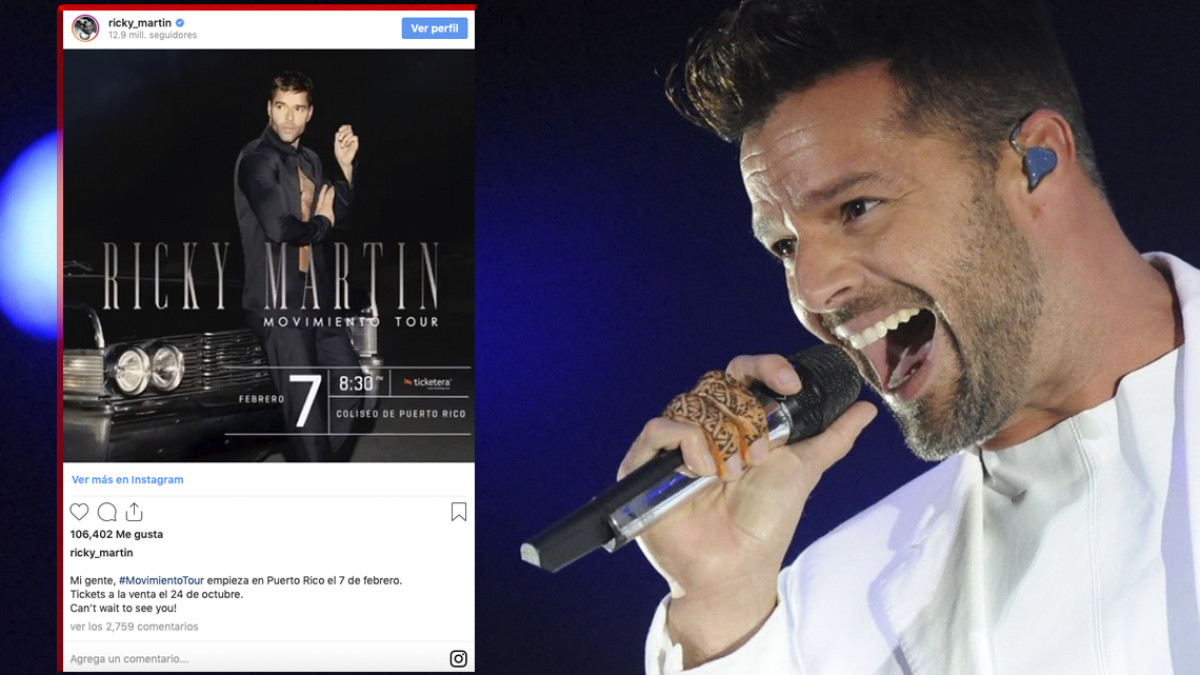 Ricky Martin iniciará su gira 'Movimiento' en Puerto Rico