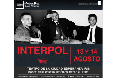 Interpol ofrecerá dos conciertos en CDMX