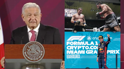 Felicita AMLO a 'Canelo' Álvarez y a 'Checo' Pérez