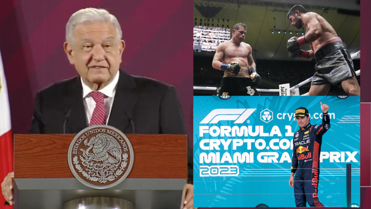 Felicita AMLO a 'Canelo' Álvarez y a 'Checo' Pérez