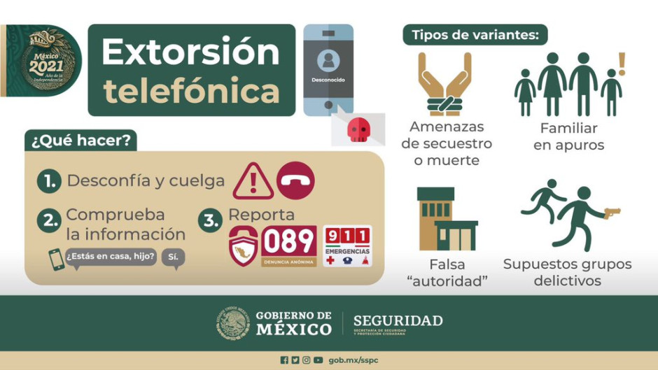 Gobierno de México pone a disposición Servicio de Denuncia Anónima 089