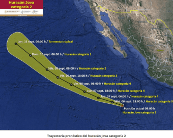 "Jova" se convierte en huracán categoría 2