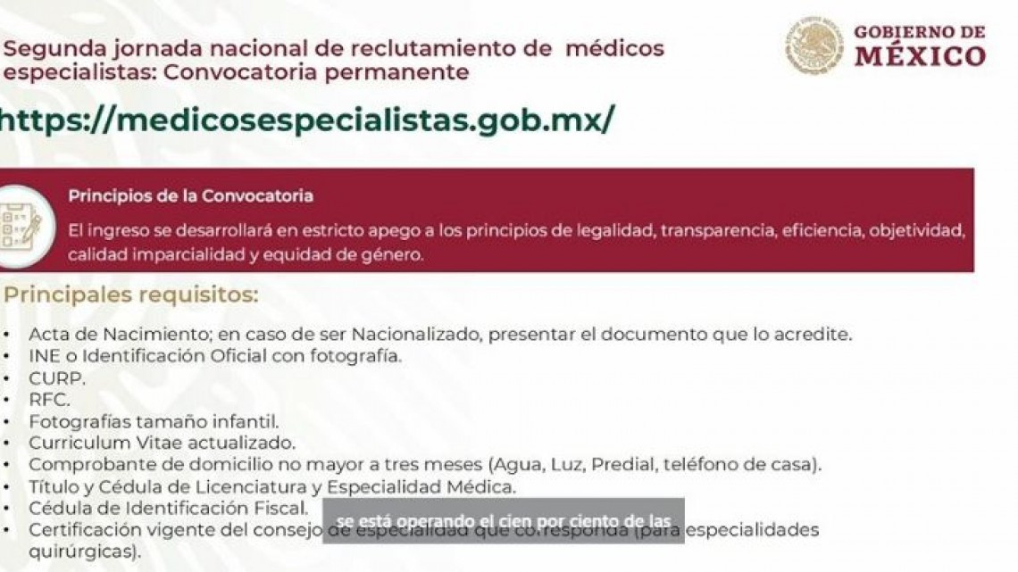 Lanza Gobierno segunda jornada de reclutamiento de médicos especialistas en Tamaulipas y 5 estados más 
