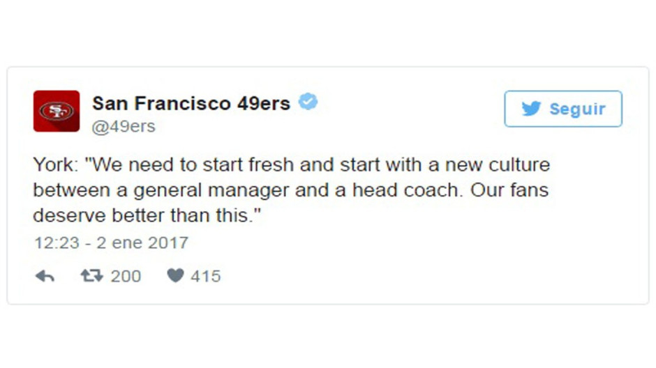 Es despedido Chip Kelly como entrenador en jefe de 49’s San Francisco