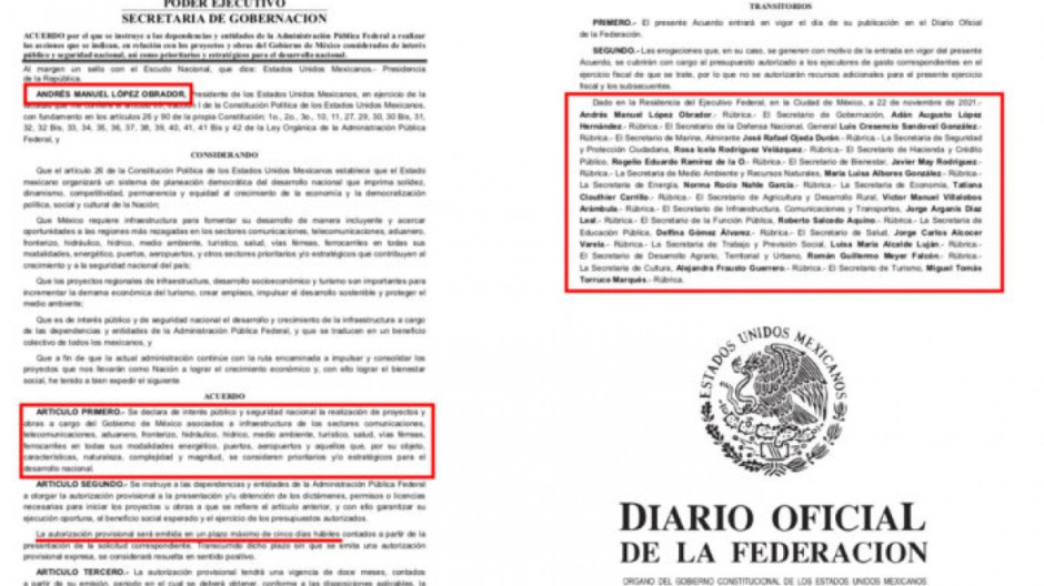 López Obrador declara sus megaproyectos como temas de “seguridad nacional” 