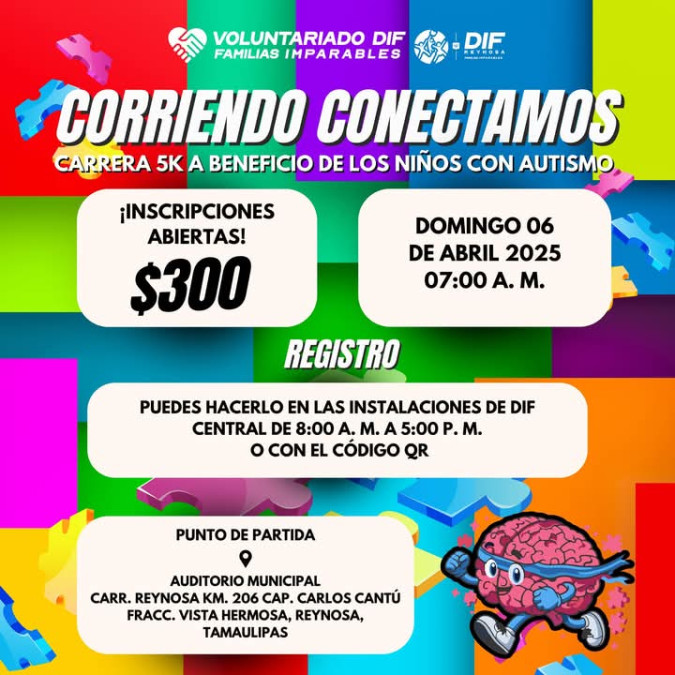 Invita DIF Reynosa y Voluntariado a la carrera “Corriendo Conectamos”