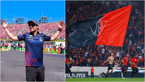 Felicita AMLO a 'Checo' Pérez y al Atlas 