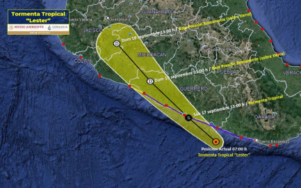 Lester toca tierra como tormenta tropical