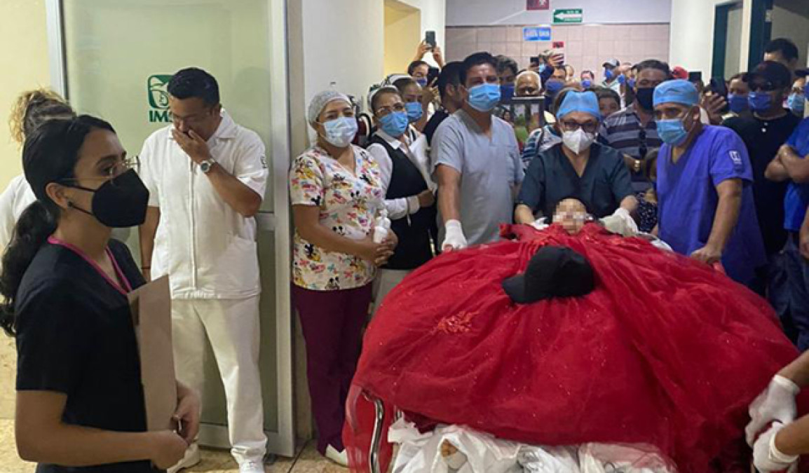 Con su vestido de 15 años y en compañía de su familia,  joven dona sus órganos