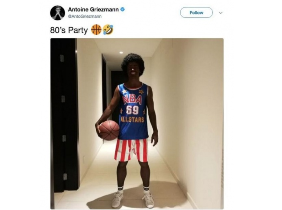 Griezmann desata polémica al disfrazarse de basquetbolista