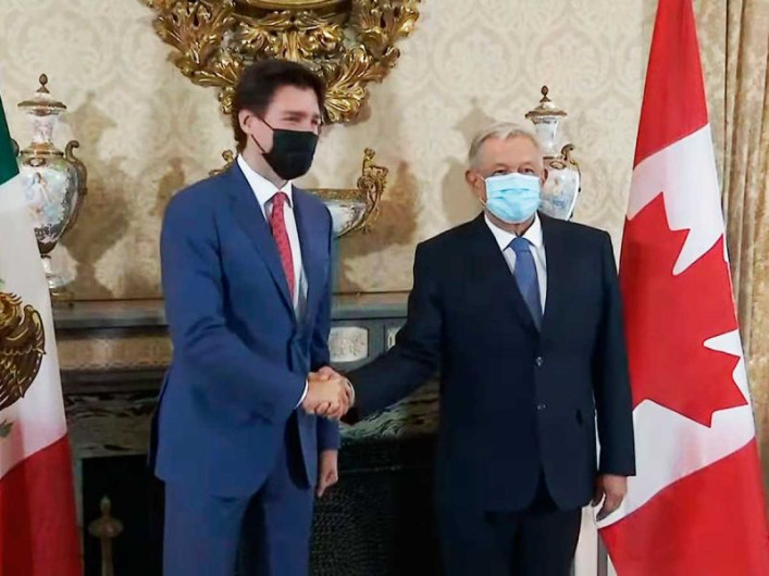 Inicia encuentro bilateral de AMLO con Justin Trudeau 