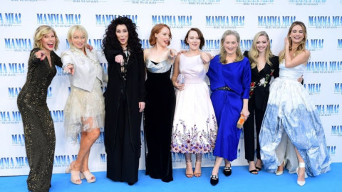 Cher y Meryl Streep en el estreno de Mamma Mia
