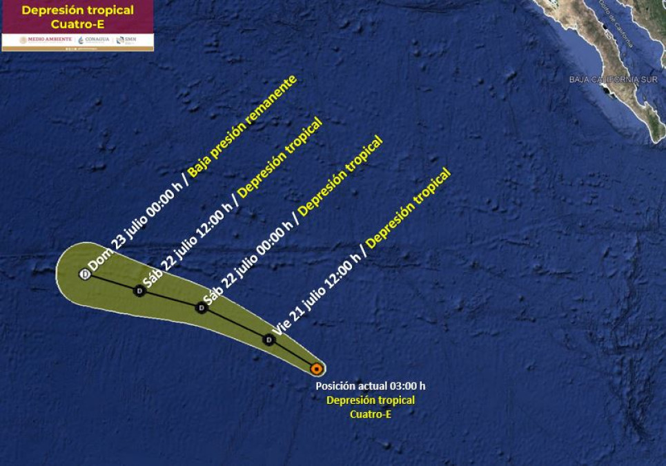  Emite aviso el SMN sobre ciclón tropical en el Océano Pacífico