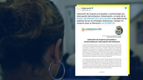 Segob busca liberar a mujeres presas por aborto