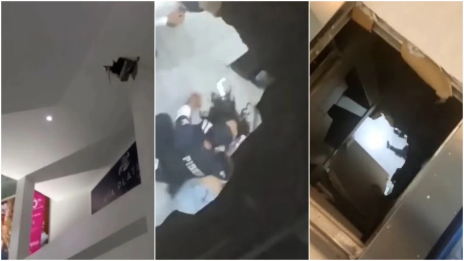 Una mujer resulta herida tras caer del tercer piso en una plaza comercial de Pachuca