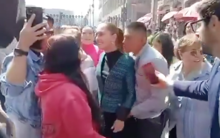 Intentan besar a Claudia Sheinbaum durante caminata