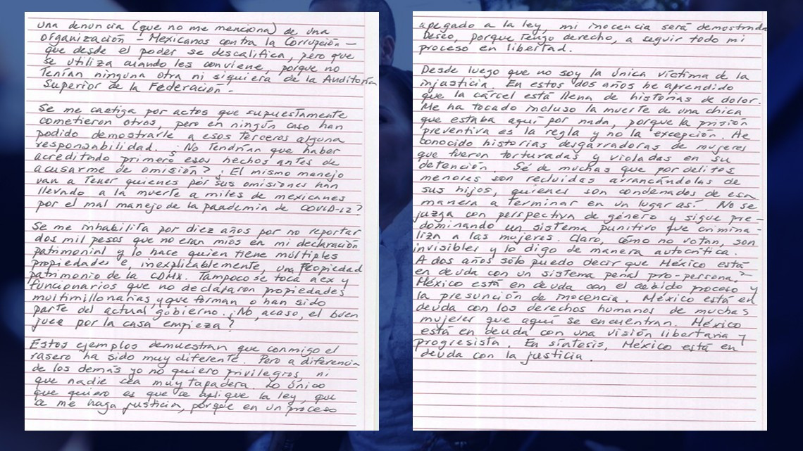 México está en deuda con la justicia: Rosario Robles, tras cumplir 2 años en prisión 