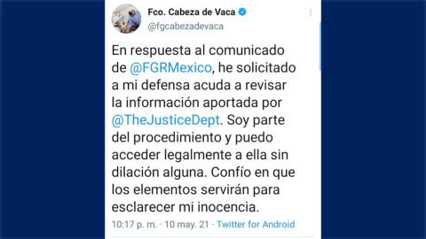 CDV responde al comunicado de la FGR sobre su situación legal