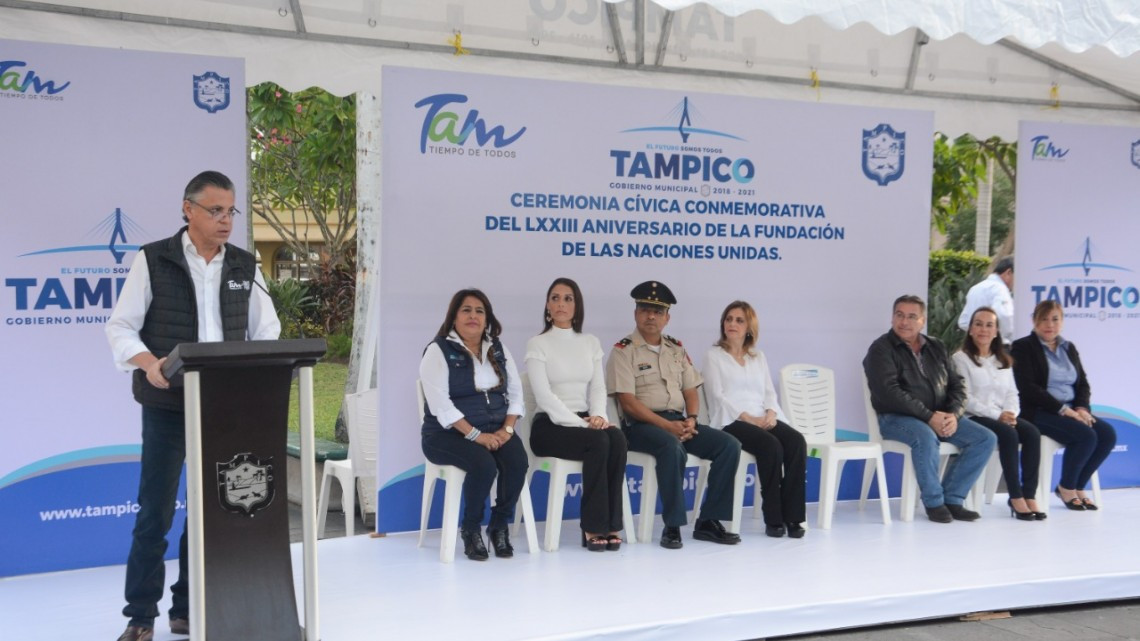 Conmemoran en Tampico el LXXIII Aniversario de la ONU