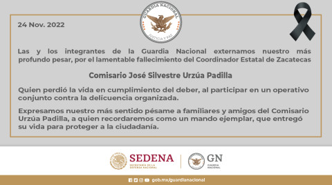 Asesinan a coordinador estatal de la Guardia Nacional en Zacatecas