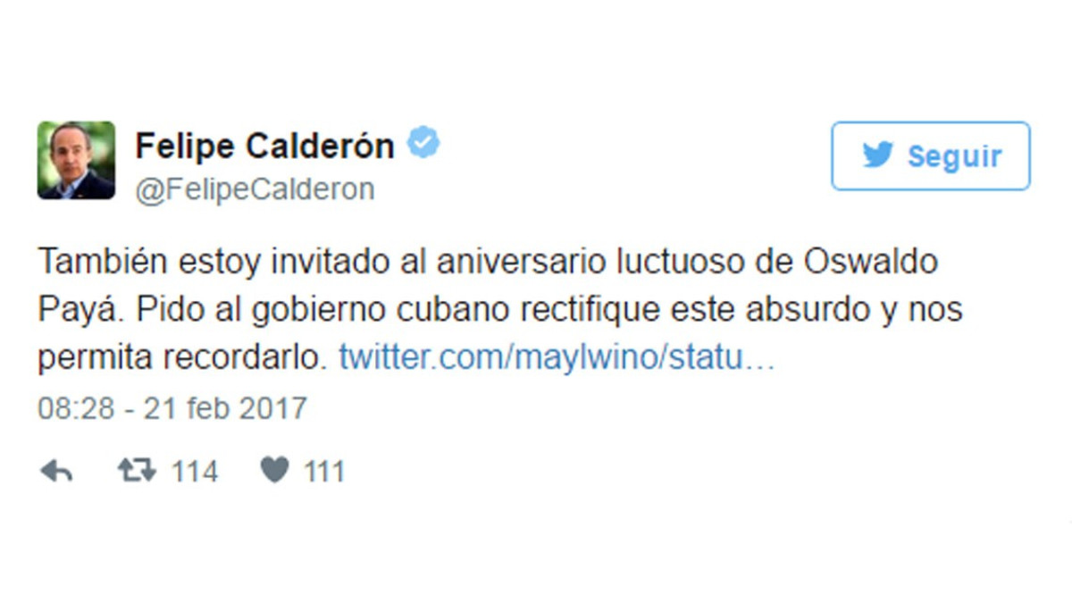 Cuba niega la entrada a Felipe Calderón